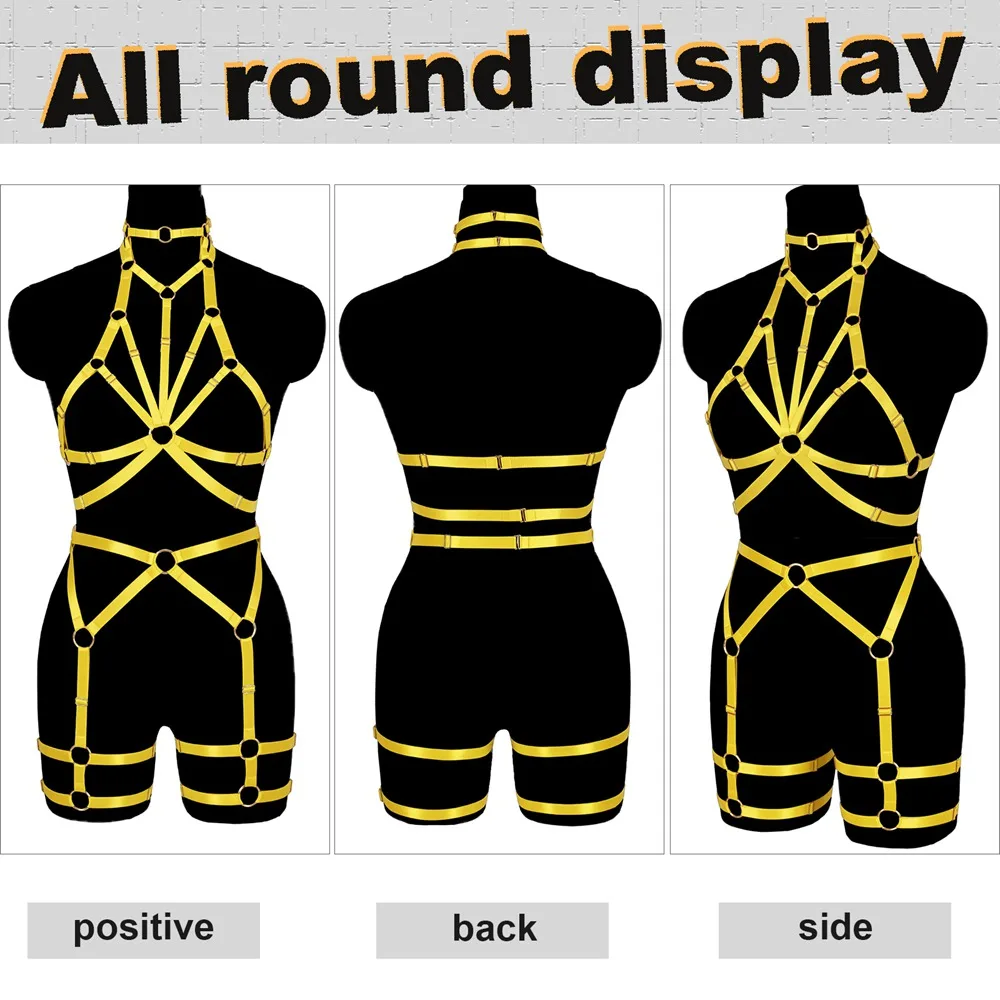 

Erotic Body Harness Fashion Strappy Cage Bra Bondage Gothic Sexy Women Lingerie Set Punk Adjust Stockings Harajuku Sword Belt