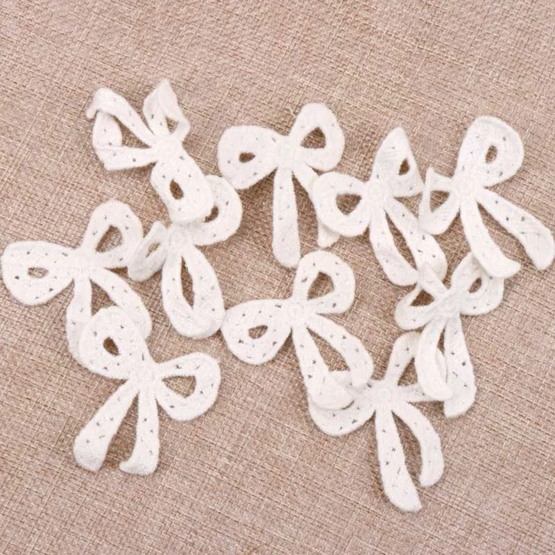 10pcs/lot beautifu Bowknot Lace Ribbon for Decorating,Floral Designing & Crafts Garment Accessories Decoration 5.3x4.4cm