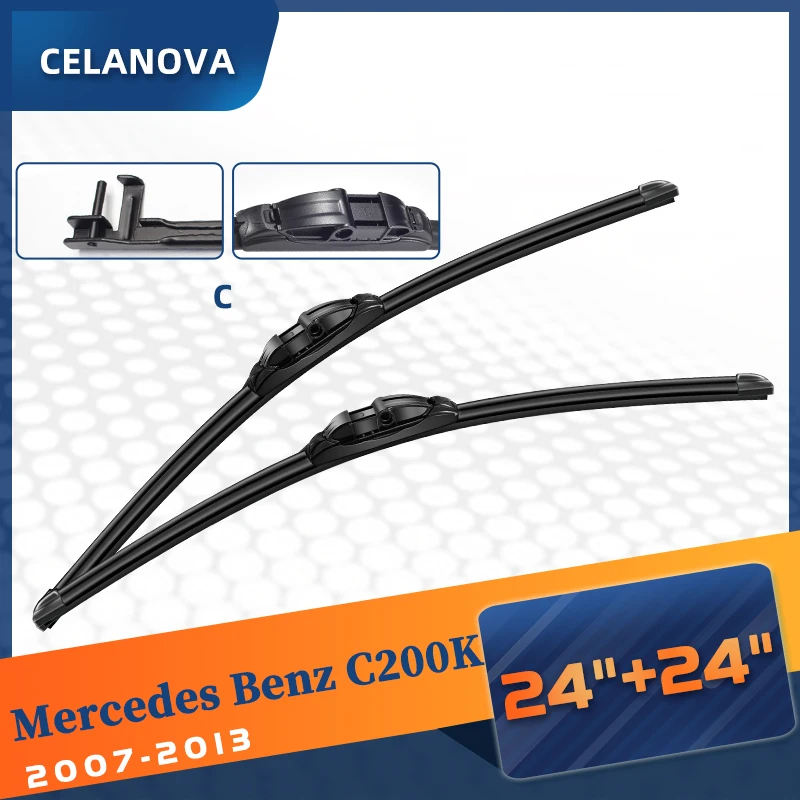 Windshield Wiper Blade For Mercedes Benz C200K 2007-2013 Frameless Windscreen Rubber Wipers 24