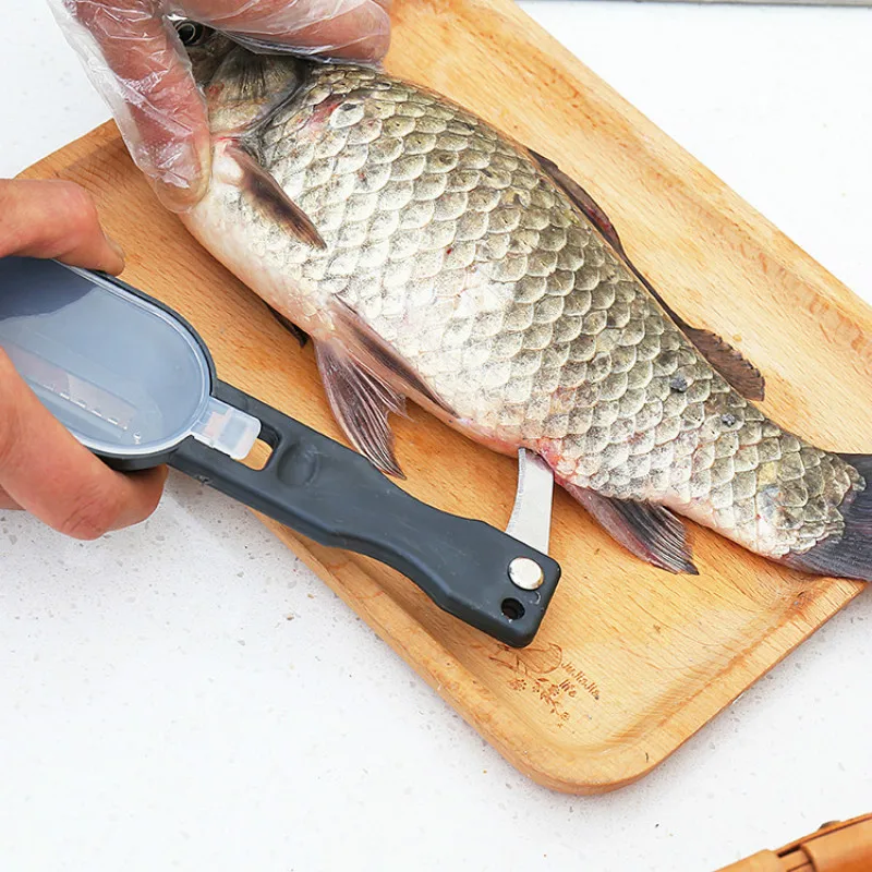 Ferramenta Raspador de pele de peixe e Scaler Escova removedor rápido Raspador de escala de peixe Faca de pesca Ferramentas de limpeza Acessórios de