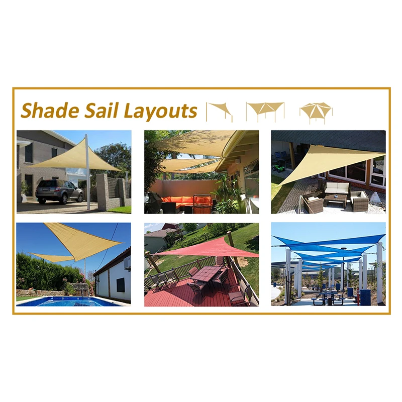 New UV Protection Canopy Home Outdoor Garden Yard Shade Sails Triangular Rainproof Awning Canopy With Rope And Drop Shipping