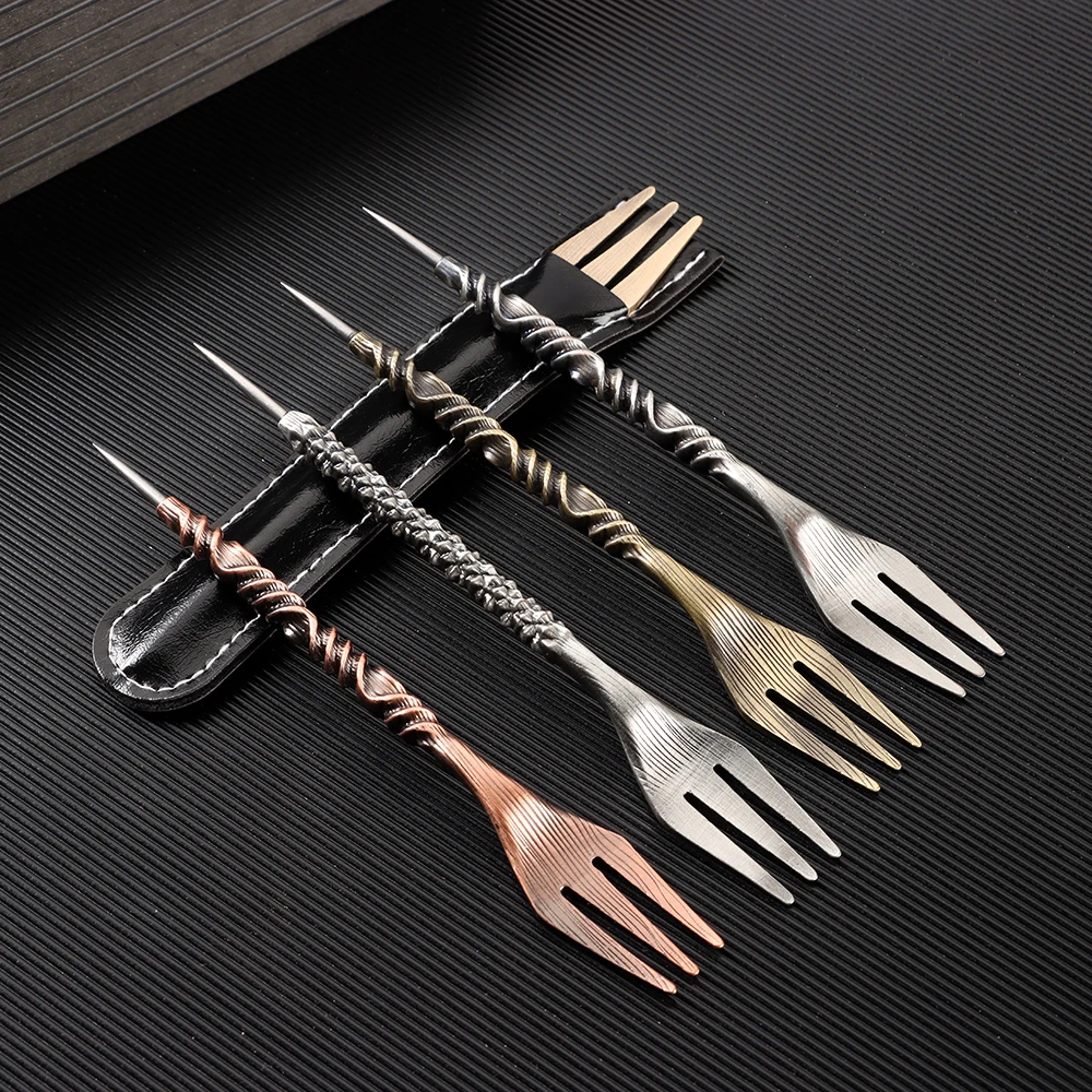 Mace/Retro/Twist Shape Hookah Fork Stainless Steel Fruit Forks Desserts Coffee Spoons Kitchen Tool Water Pipe Gadget Shisha Acce