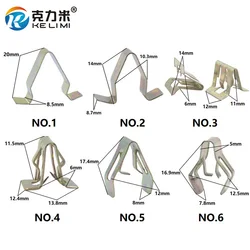 100Pcs Auto Radios Instrument Console panel trim Metal Clamp Spinal U Cord Lock Retainers Fastener Dashboard Car Clips