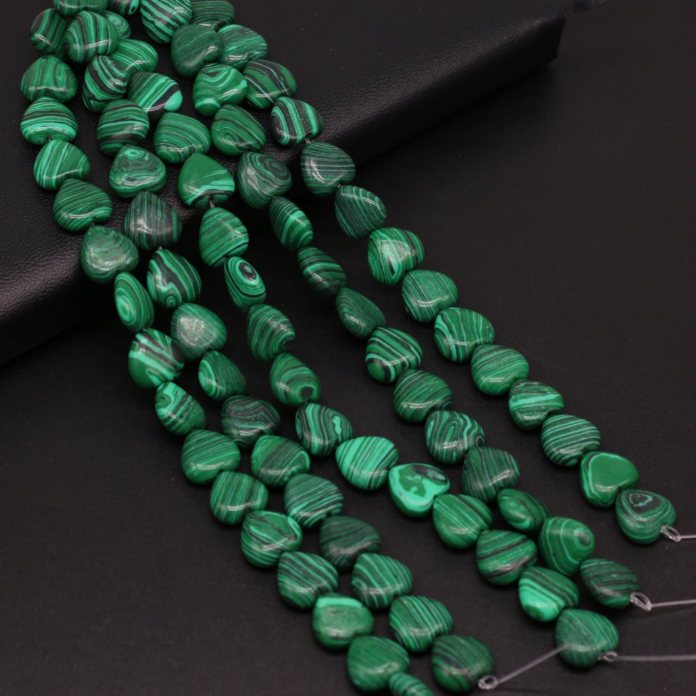 

Natural Malachite Heart-shaped Semi-precious Stones Beaded DIY for Making Jewelry Accessories 14mm16pcs/piece