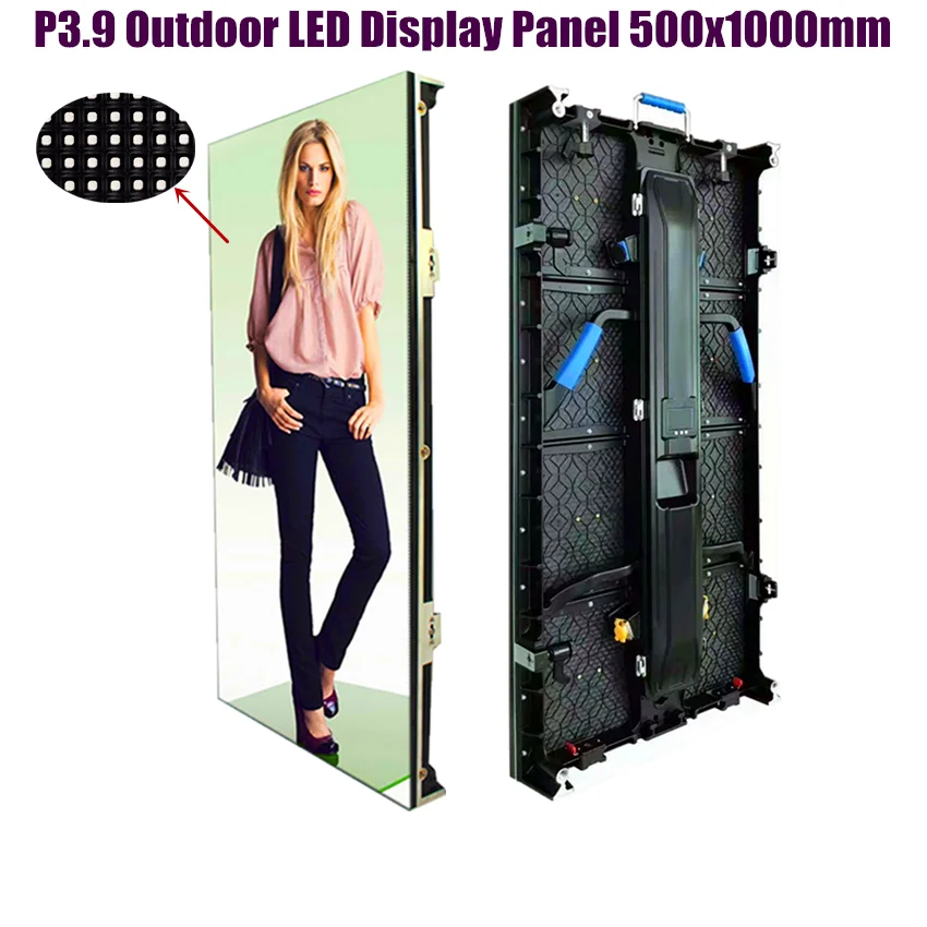 High Brightness LED Display Outdoor P3.91 SMD1921 500x1000mm 128x256Pixel Cabinet Full Color LED Screen