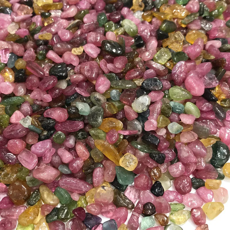 Natural Tourmaline Quartz Crystal Rock Chip Healing Reiki Chakra Gravel Stone Minerals Specimen Health Decoration Collection