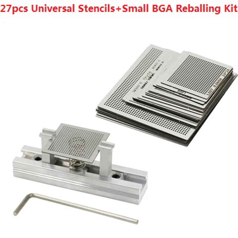 Pochoirs universels à chauffage direct avec kit de reballage BGA, outils de réparation de puce SMT SMD IC, 27 pièces, 36 pièces