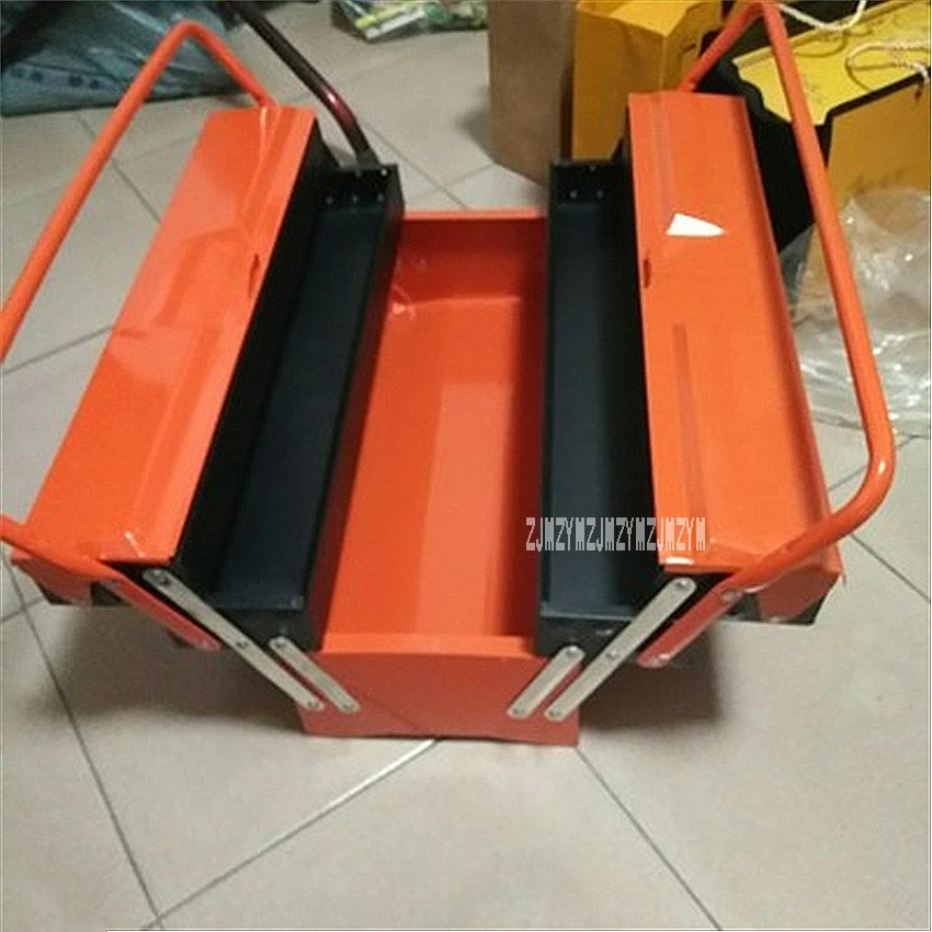 Huishoudelijke Draagbare Toolbox Drie-Layer Dikker Ijzeren Opbergdoos Vouwen Gereedschapskist Multifunctionele Onderhoud Hardware Toolbox