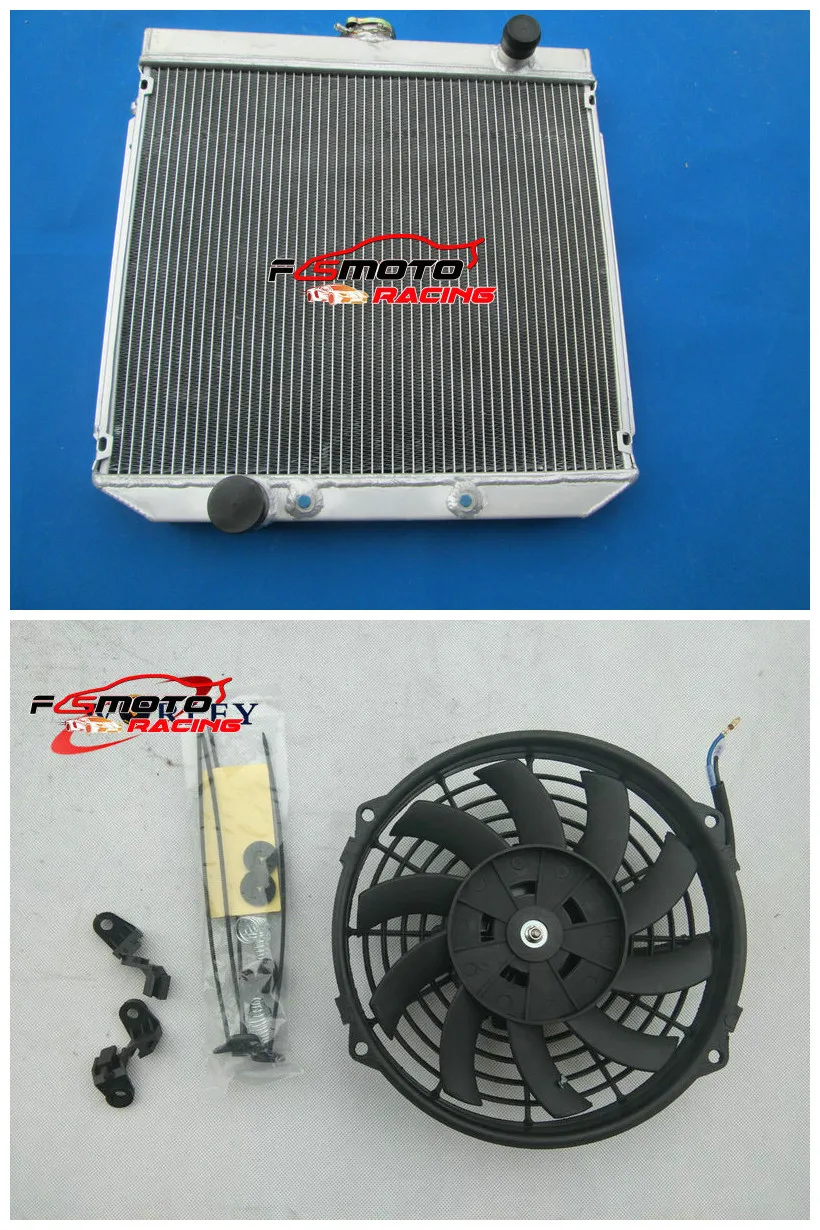 Full Aluminum Radiator + Fan For Ford Falcon Fairlane XY XW 302 6CYL  AT AUTO Manual MT 1969-1972 72 71 70 69