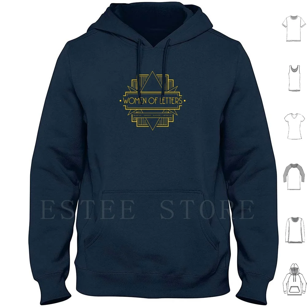 W.o.l (Art Deco) Sudadera con capucha de manga larga para mujer con letras, hombres de letras, programa de televisión Spn, logotipo artístico