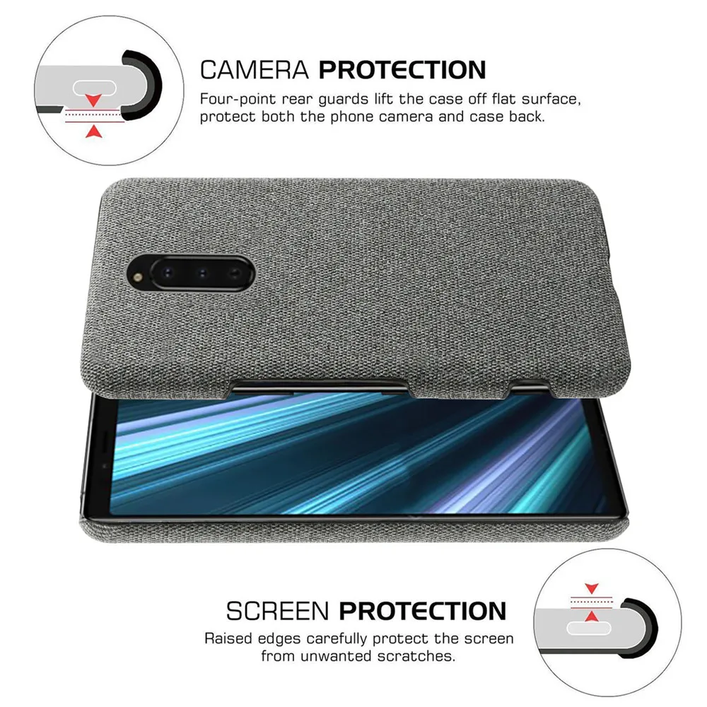 Anti-slip Ultra Thin Fabric Cloth Case for Sony Xperia 1 Anti-Drop Phone Bag Cover for sony Xperia 1 Xperia1 XZ4 XperiaXZ4 Capa