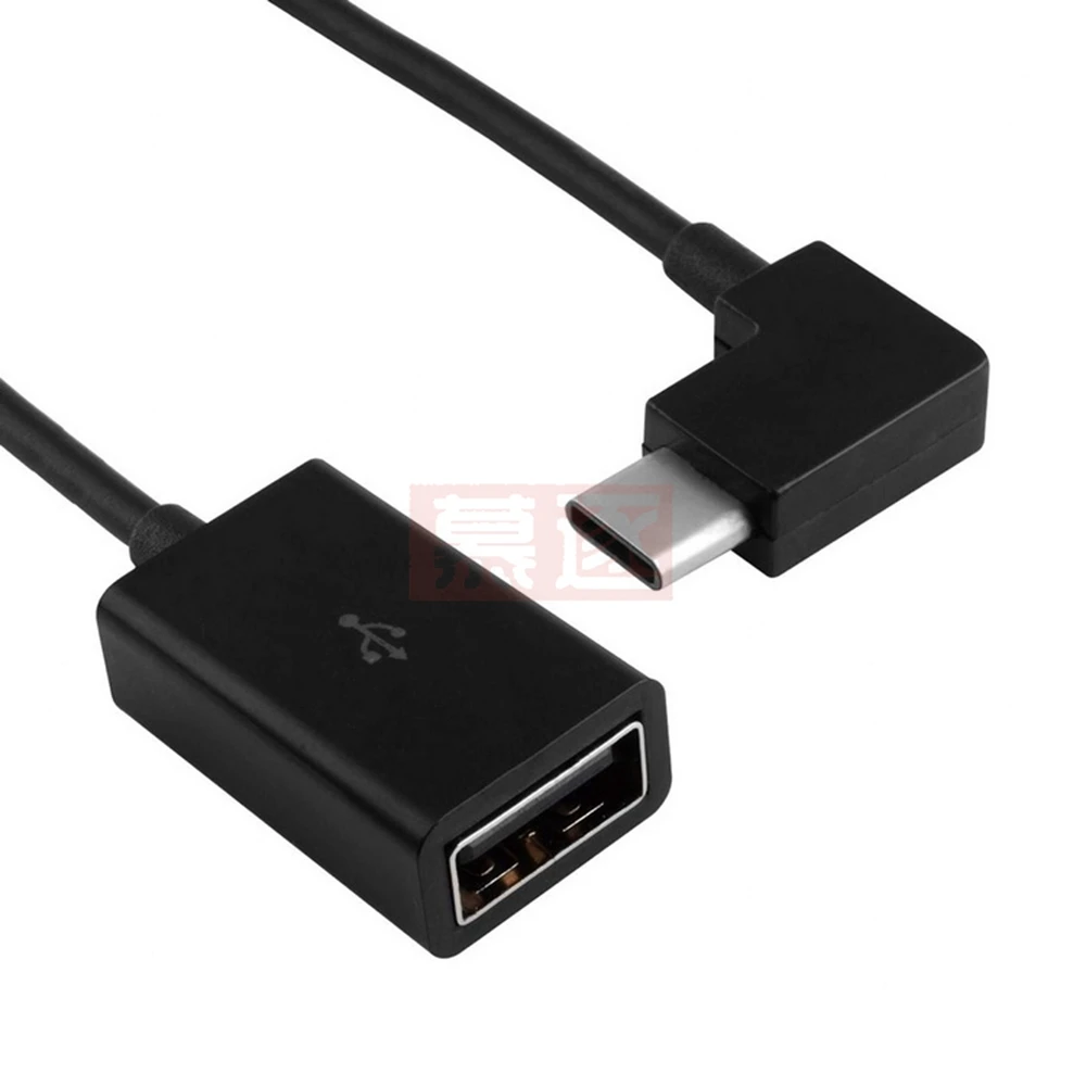 Black & White Right Angled 90 Degree USB-C USB Type-C 3.1 USB3.1 to USB 2.0 Female OTG data Cable for MacBook U disk mouse