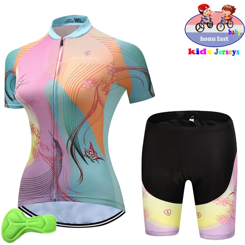 new Baby Summer Breathable Kids Cycling Jersey Set Shorts Fluorescent Pink Children Bike Clothing Boys Girls Cycling Clothes