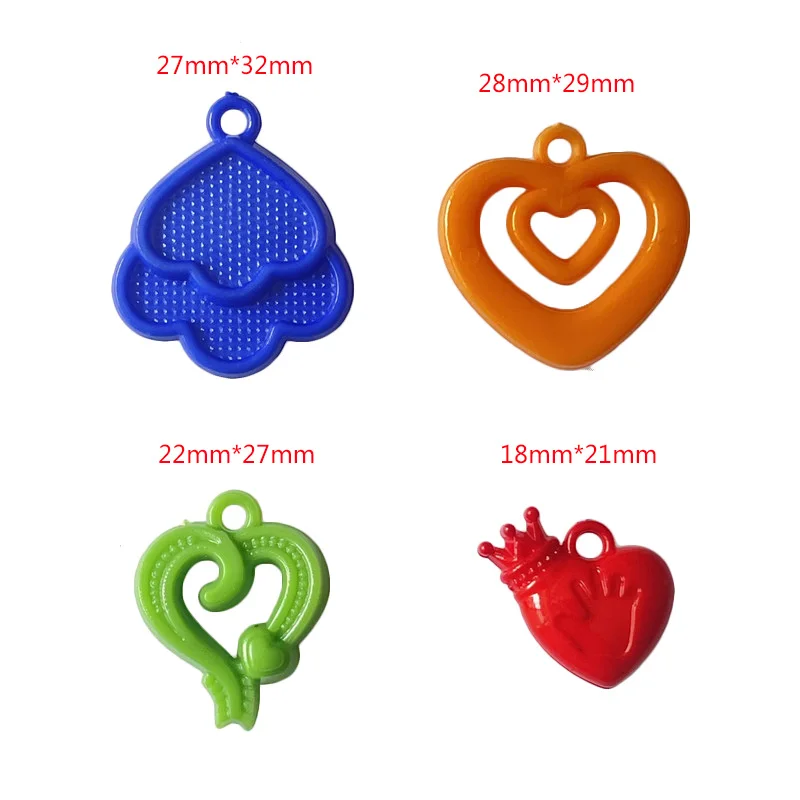 JunKang 50pcs mixed batch of colorful various hollow peach heart pendants DIY handmade jewelry handicraft connector