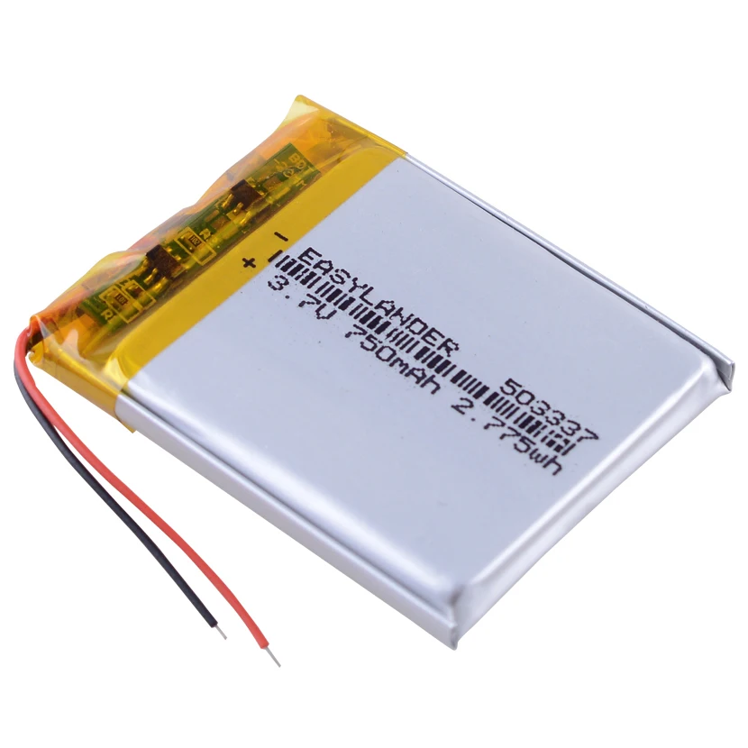 JST 2.0mm 2pin 3.7V 750mAh 503337 EU053337P  Polymer Lithium-ion Batteries