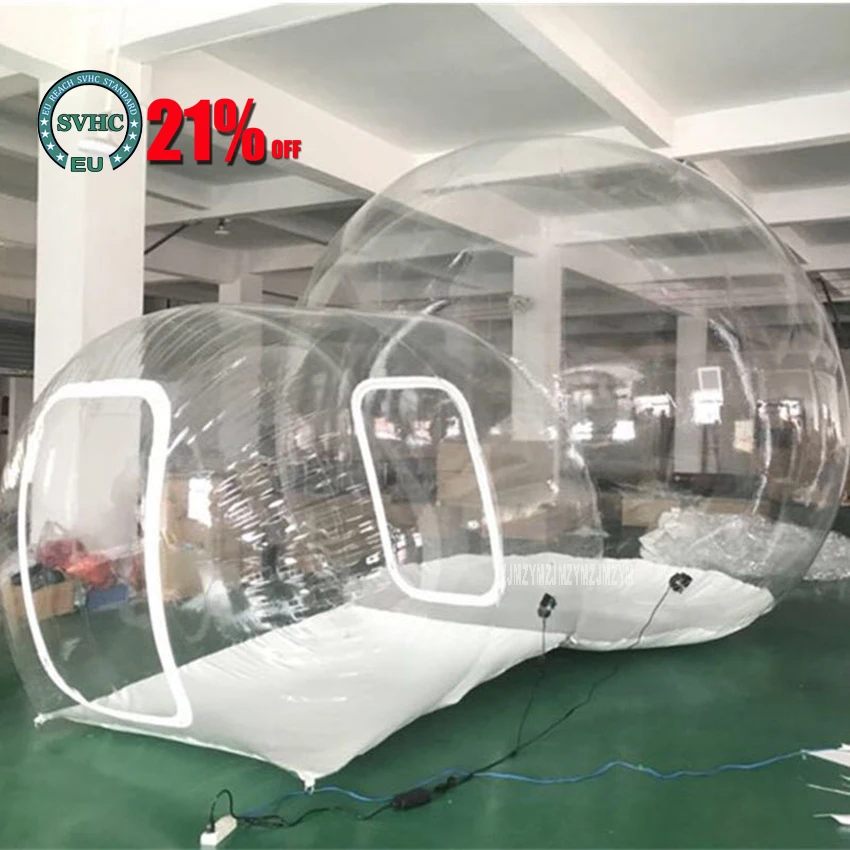 0.3mm PVC Inflatable Bubble Tent Lawn Dome Hiking Tent Transparent Clear Camping Tents Advertising Inflatable Tent 3M Bubble