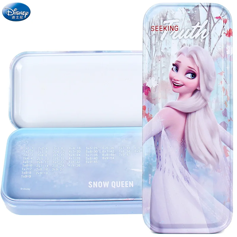 Disney Frozen Stationery Box Double-layer Tinplate Pencil Case Cute Large-capacity Pencil Case School Supplies Gift Prize