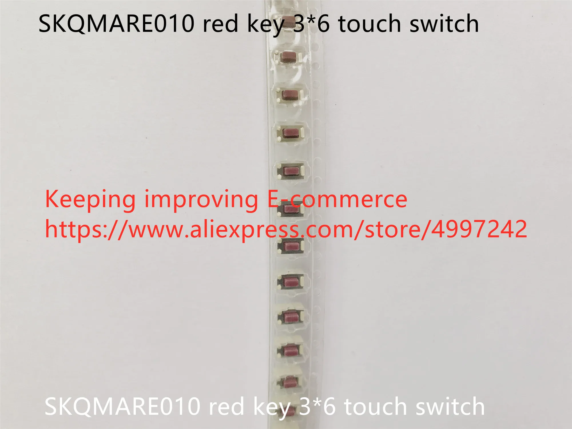 Original new 100% 3.5*6*5 SMD switch SKQMARE010 red key 3*6 touch switch