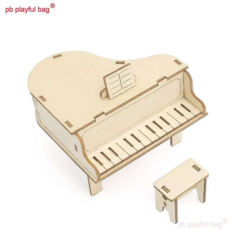 Pb Speelse Tas Setm Onderwijs Diy Piano Muziekdoos Model Creatieve Houten Monteren Bouwsteen Kinderspeelgoed Gift UG66