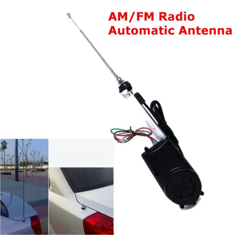 Universal Auto Car Vehicle AM FM Antenna elettrica Antenna Radio migliora Booster automatico 5 sezioni antenne esterne