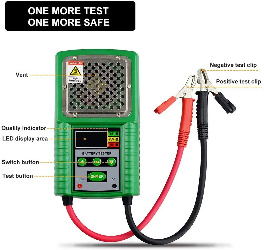 Automotive Battery Tester,Charge System Test Battery Work Load,Internal Resistance,for UPS,Solar Energy,Marine Battery,etc.