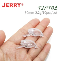 Jerry Tiptoe 30mm DIY Blank Trout Area Spinning Fishing Lure Ultralight Unpainted Plastic Hard Bait Floating Crankbait Wobbler