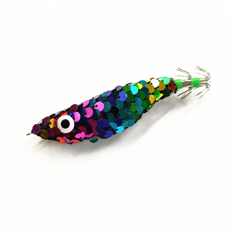 30Pcs New Shrimp Lure Squid Jig Wood Big Eyes Squid Cuttlefish Jigs Fishing Lures 2021 Bait