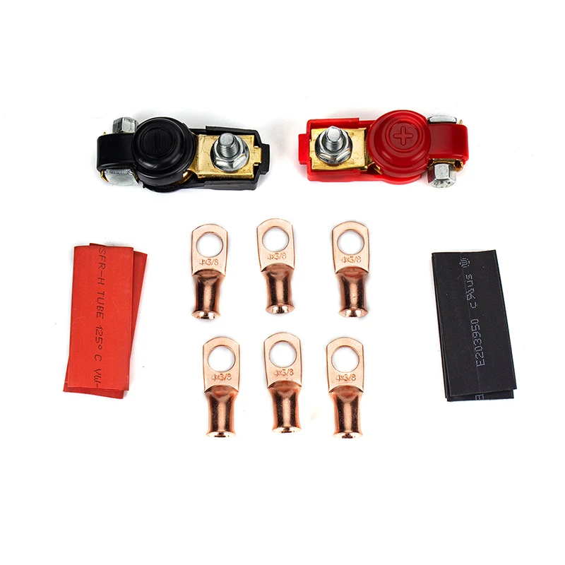 

New 1 Pair Copper Battery Terminal Connector With Heavy-duty Copper Ring Terminal Sorting Kit