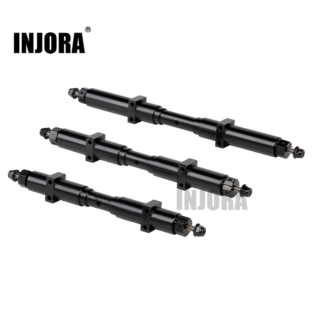 INJORA Metal RC samochód niezasilany tylna oś 133.5mm/155mm/182mm dla 1:14 Tamiya przyczepa do ciągnika 1/10 RC samochodów DIY części