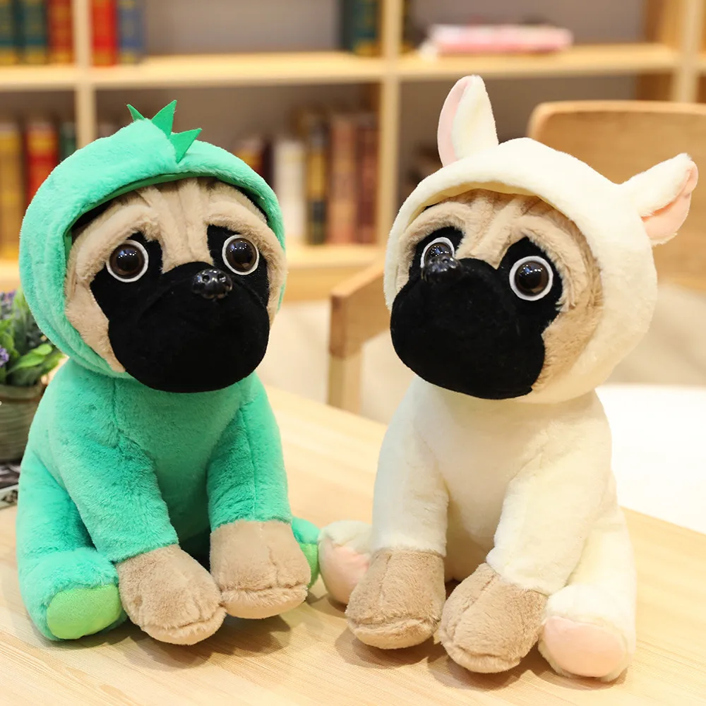 Animals Pug Dog Plush Toys Dogs Cosplay Dinosaur Rabbit Elephant lion Sheep leopard Stuffed Dolls