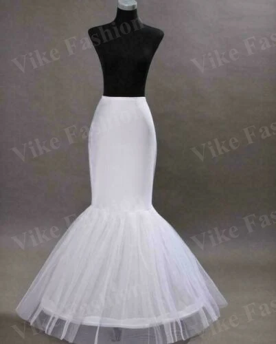 New White 1 Hoop Fishtail Mermaid Skirt Wedding Dress Crinoline Petticoat