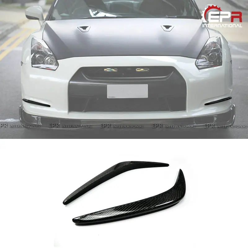 

Car Accessories For Nissan R35 GTR 2008-2012 AS Style Carbon Fiber Front Bumper Canard Glossy Finish Splitter Drift(Pre-facelift