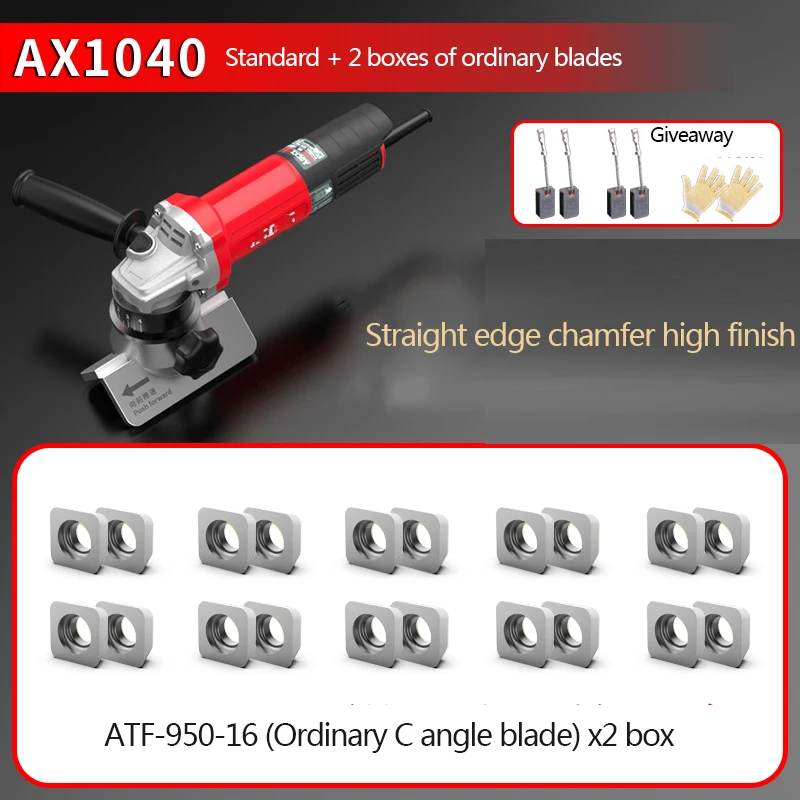 AX1040 Handheld Straight Edge Chamfering Machine 220V/1020W Chamfering Straight Edge Machine Professional Straight Edge Tool