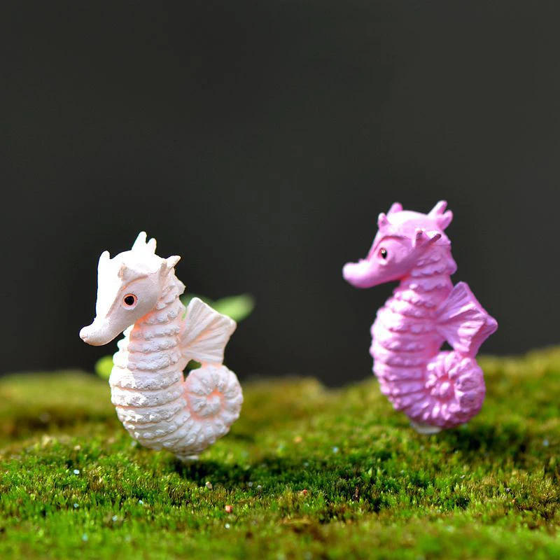 4pcs 4-color Seahorse Ocean Landscaping Craft Ornaments Multi-grass Moss Micro-landscape Ecological Bottle DIY Accessories