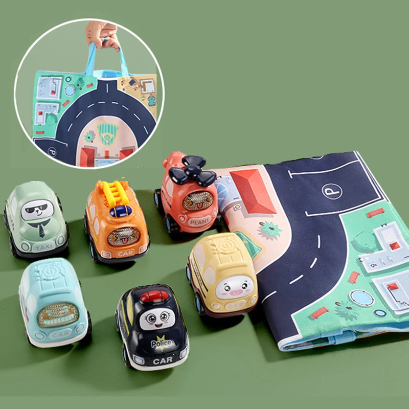 Kids Inertial Car Toys Car Truck Vehicles Accessories Toy With Cloth Bag Toys For Baby Newborn Learning Children Christmas Gift