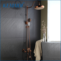 KEMAIDI Classic Luxury Rose Gold Bathroom Rain Shower Faucet Set Wall Mounted Bath Shower Systerm 360 Swivel Bathtub Mixer Tap