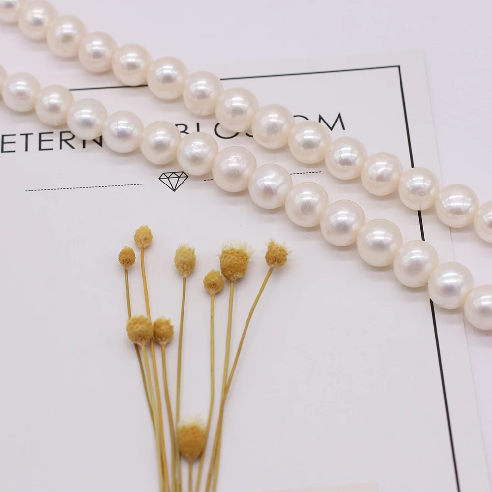 High Quality Natural Freshwater Pearl Beads White Round Loose Pearls For DIY Charm Bracelet Necklace Jewelry Accessories Making