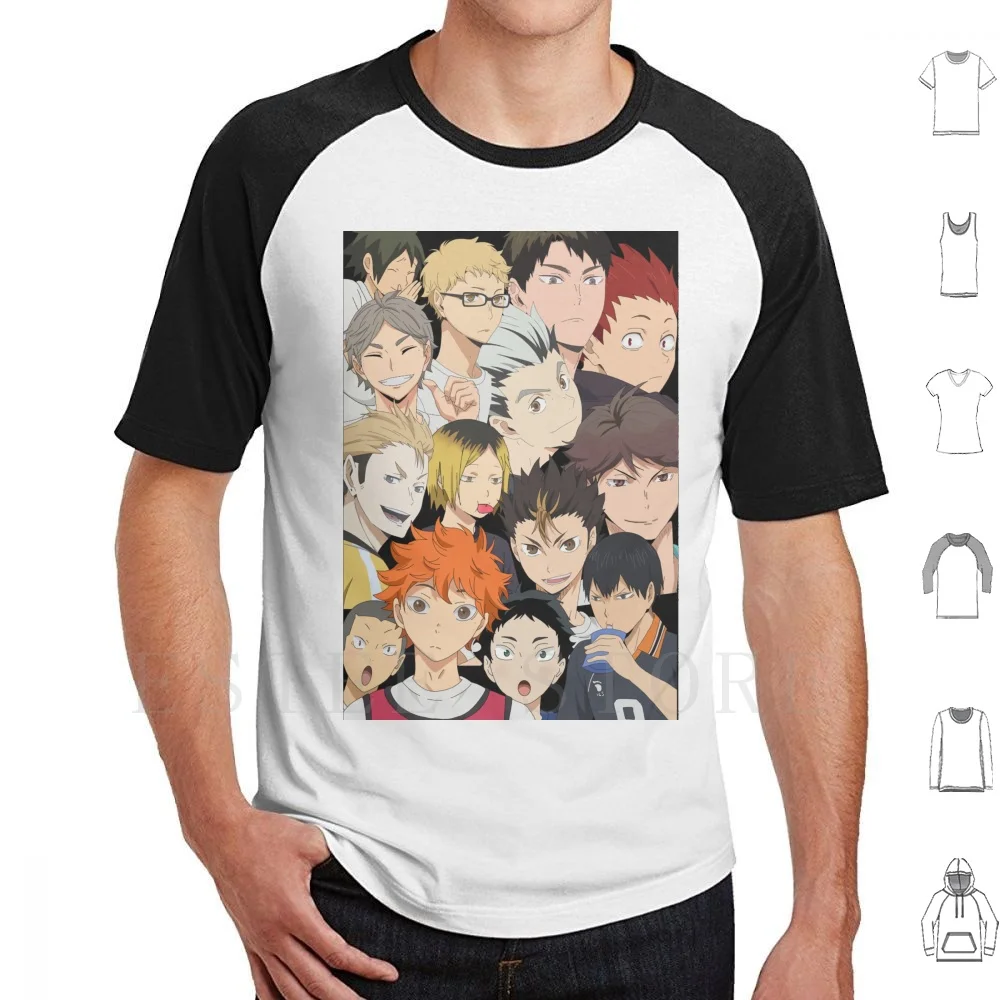 ? T Shirt Print Cotton Haikyu Terushima Ushijima Tsukishima Tendou Kenma Oikawa Kageyama Bokuto Tanaka Hinata