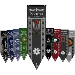 Drapeaux de la Tour du Seigneur des Ténèbres de Sauron, Bannières, Arnor, Rohan, Arthedain, Durin, Saruman, Orcs Feel, Décoration de la Maison, Cantonnière