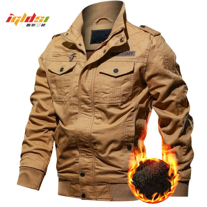 

Men's Winter Thermal Military Jacket Thick Casual Jacket Fleece Pilot Jackets Air Force Cargo Coats Jaqueta Plus Size 5XL 6XL