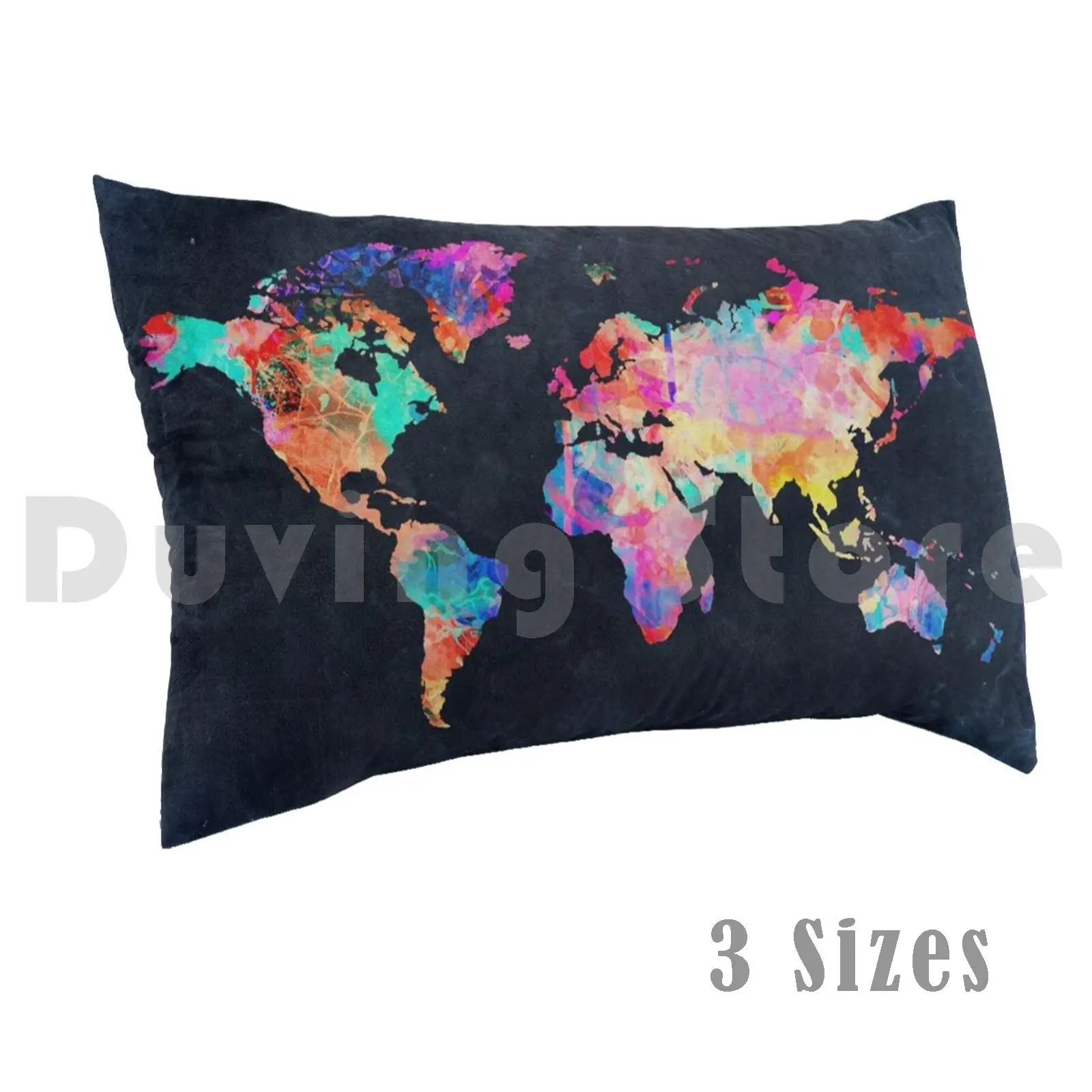 World Map Watercolor 2Pillow case World Map Map Of The World Global Map Map Art Map Watercolor