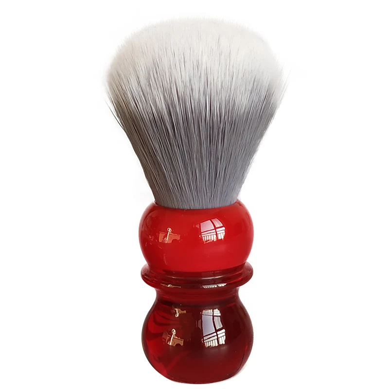 dscosmetic Kensurfs soft hair shaving brush with Red resin handle and Gray synthetic hair for man wet shave