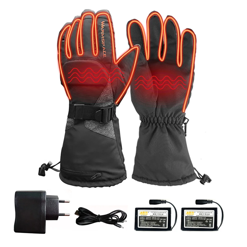 

Motorcycle Heated Gloves 3.7V/3600mAh Lithium Battery Waterproof Warm Keeping Thermal Heat Gloves For Skiing Riding