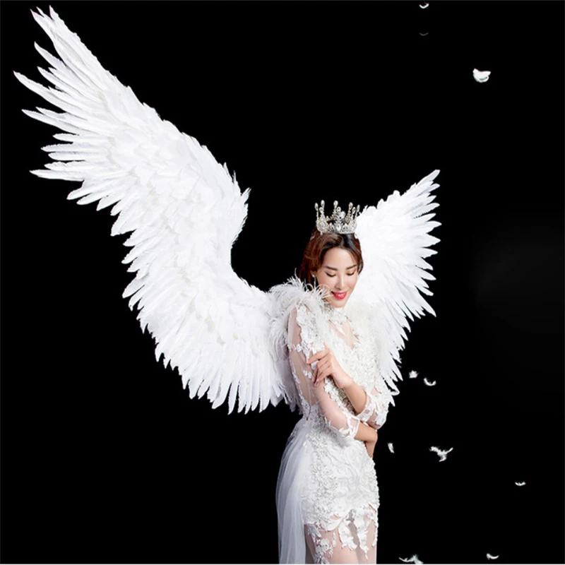 Cosplay Pure White angel feather wing adult model runway underwear show shooting props festival party wings Christmas wedding