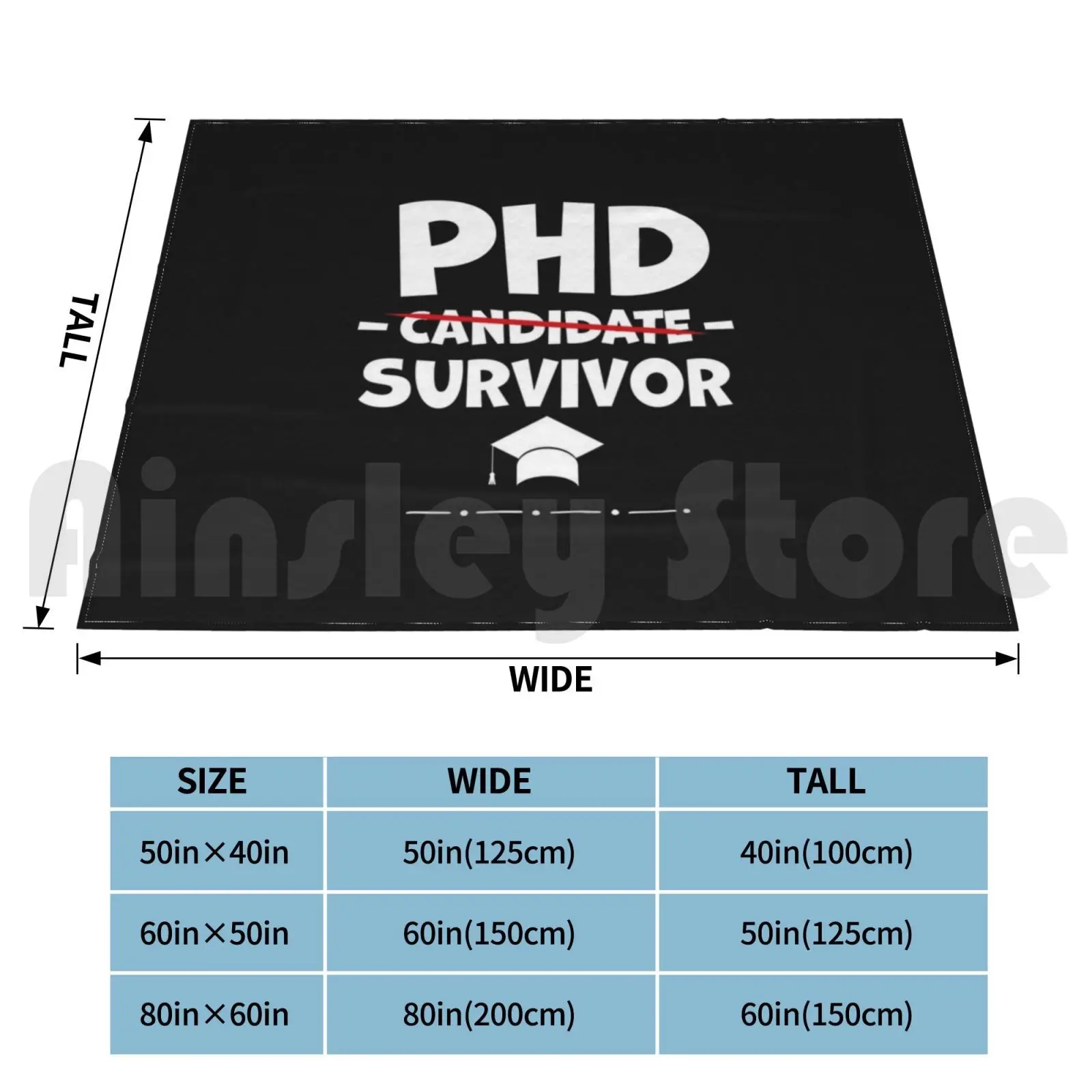 Phd Candidate Survivor-Phd Graduation Blanket Super Soft Warm Light Thin Phd Candidate Survivor Phd Graduate Funny view 2