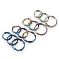 10pcs/lot Titanium 10mm/12mm/14mm Key Ring EDC Outdoor Tool Multicolor Titanium Keyring Wholesale