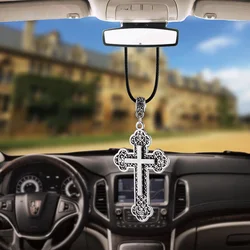 Car Pendant Rearview Mirror Decoration Jesus Cross Hanging Ornaments Automobiles Interior Car Accessories Gifts For Our Family