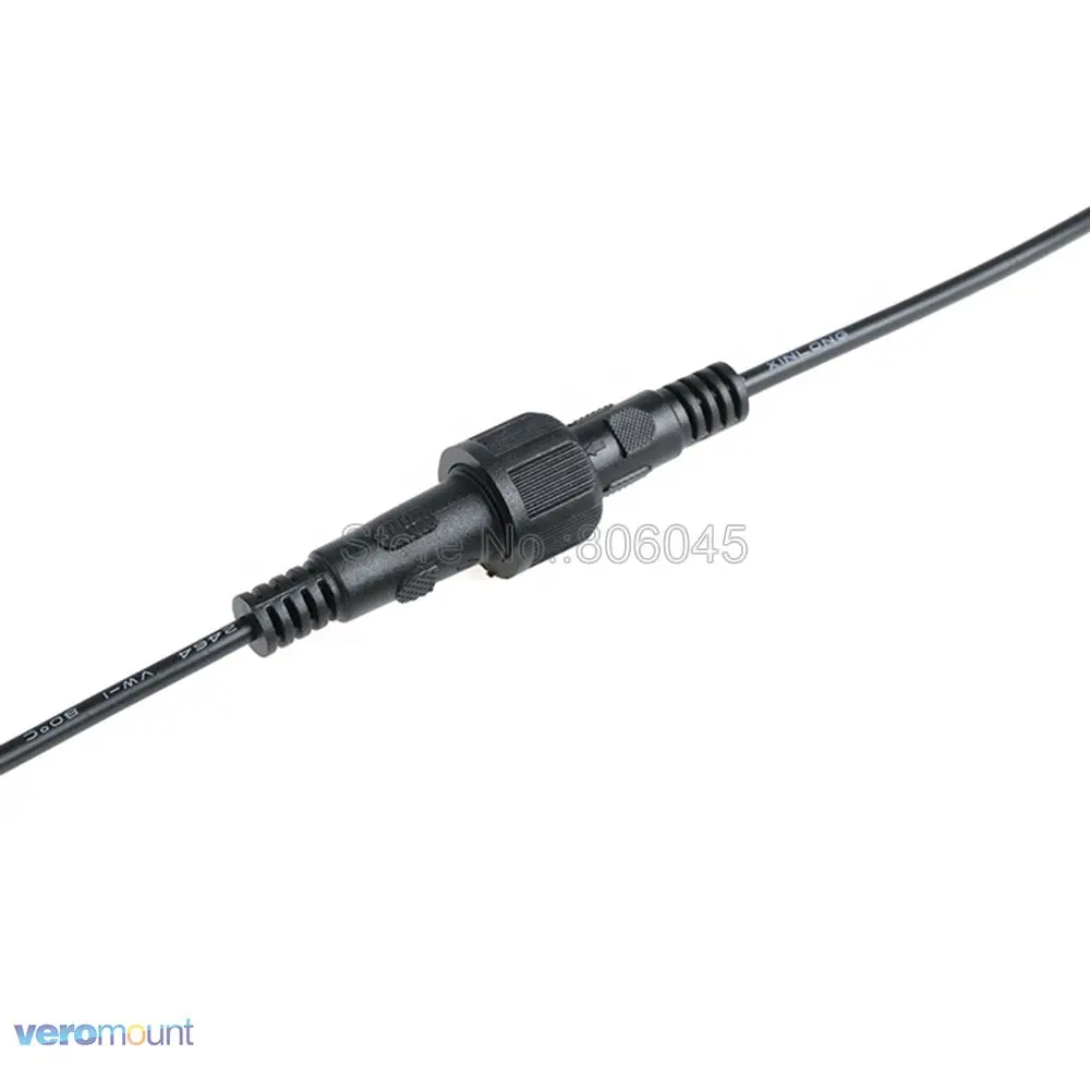 5pair IP66 Waterproof DC Power Connector 5.5 x 2.1mm Male Female Jack Plug Black White Transparent Wire Cord for LED Strip