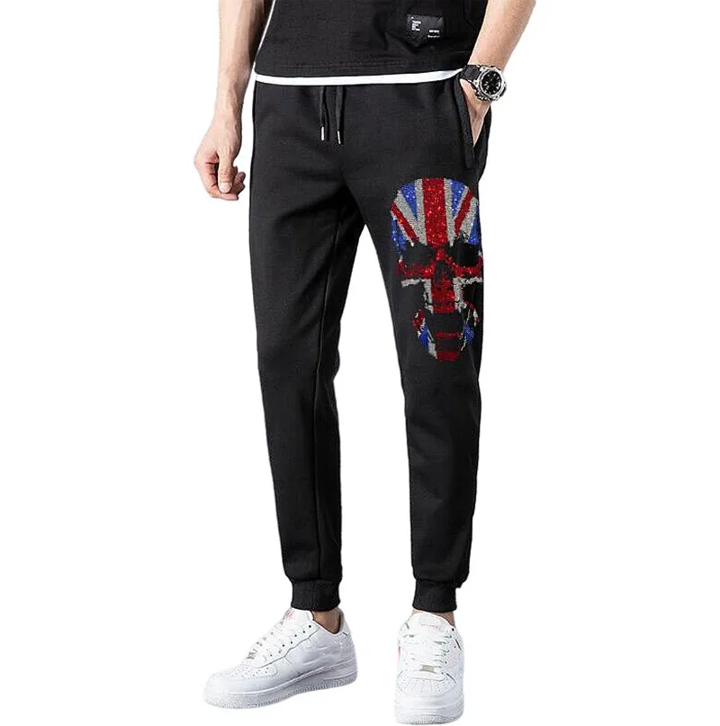 

Anime Men Jogging Pants Hip Hop Streetwear jogger Male Rhinestones Trousers Breathable Hot drill Sweatpants