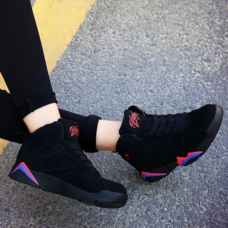 Large Size Autumn Hightop Sport Shoes Women Black Sneakers Woman Running Shoes Sports Sneakers Ladies Trainers Runniing E-1471